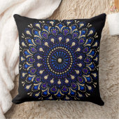 Blue and Purple Mandala Decorative Pillow クッション (ブランケット)