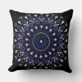 Blue and Purple Mandala Decorative Pillow クッション (正面)