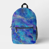 Blue And Purple Marble Pattern  プリントバックパック (正面)
