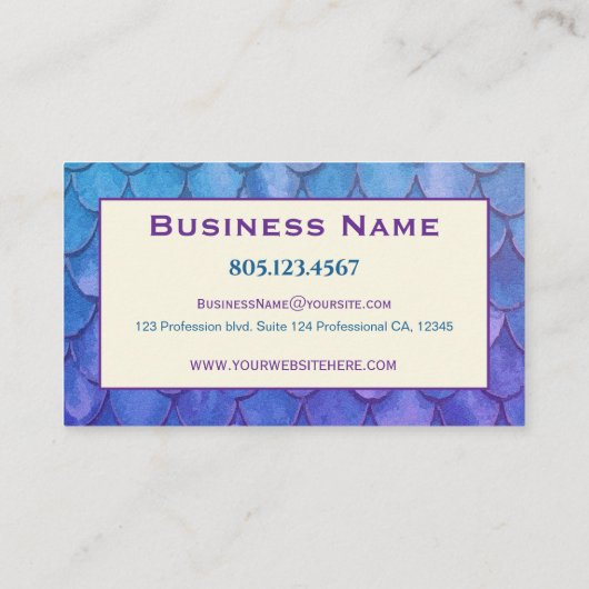 Blue and Purple Mermaid Scales 名刺 (裏面)