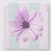 blue and purple striped daisy pattern ストーンコースター (正面)