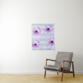 blue and purple striped daisy pattern タペストリー (インサイチュ)