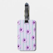 blue and purple striped daisy pattern ラゲッジタグ (裏面縦)