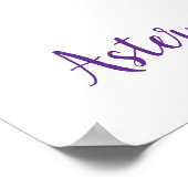 Blue and Purple Vintage Botanical Aster  ポスター (角)