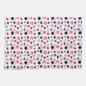 Blue and Red Paint Splatter キッチンタオル (横)