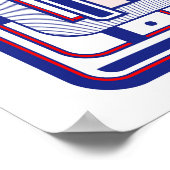 BLue and Red Retro Futurist Abstract ポスター (角)