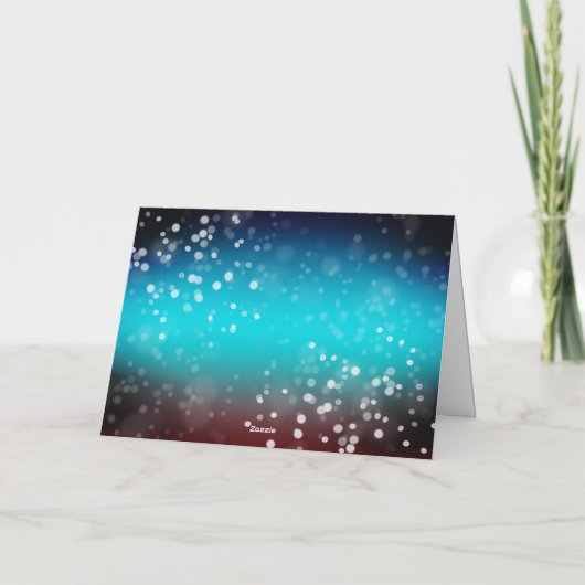 Blue and red snowy Christmas card カード (裏面)