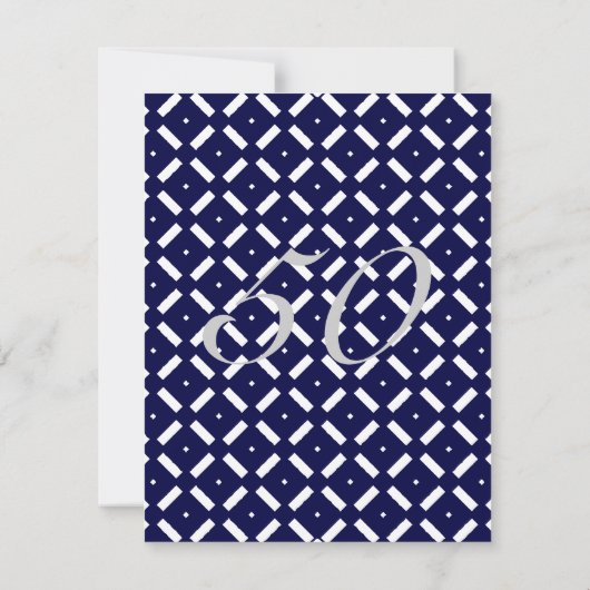 Blue and Silver Anniversary Invitation 招待状 (裏面)