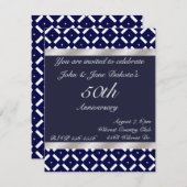 Blue and Silver Anniversary Invitation 招待状 (正面/裏面)