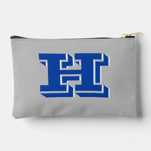 Blue and Silver College Block Font Initial アクセサリーポーチ (裏面)