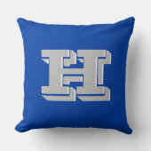 Blue and Silver College Block Font Initial クッション (正面)