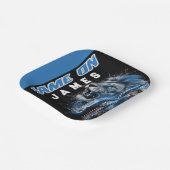 Blue and Silver Football Themed Party Plate ペーパープレート (傾斜あり)