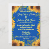 Blue and Sunflower Wedding Invitation 招待状 (正面)