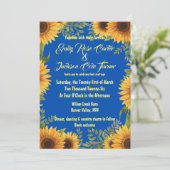 Blue and Sunflower Wedding Invitation 招待状 (スタンド正面)