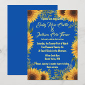 Blue and Sunflower Wedding Invitation 招待状 (正面/裏面)