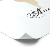 Blue and Tan World Mapゲストシグネチャーポスター ポスター (角)