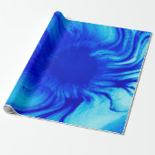 Blue and teal abstract painting ラッピングペーパー (アンロールド)