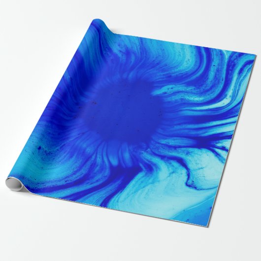 Blue and teal abstract painting ラッピングペーパー (アンロールド)
