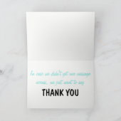 Blue and Turquoise Multilingual Thank You サンキューカード (内部)