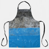 Blue and white abstract painting エプロン (正面)