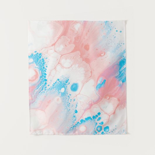 Blue and white abstract painting タペストリー (正面)