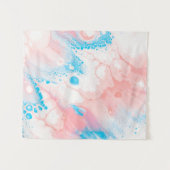 Blue and white abstract painting タペストリー (正面(横))
