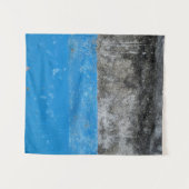 Blue and white abstract painting タペストリー (正面(横))