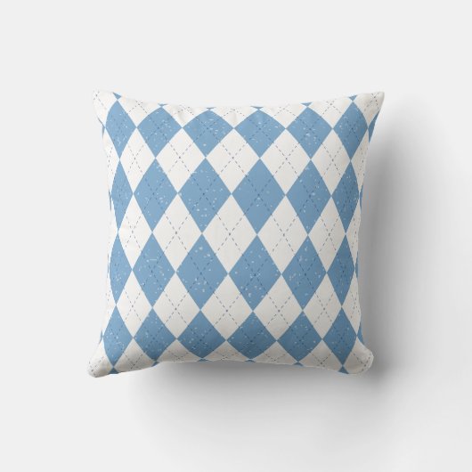 Blue and White Argyle Diamond Pattern クッション (裏面)