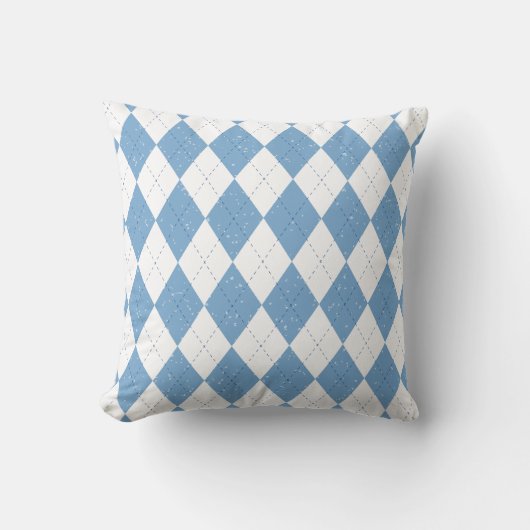Blue and White Argyle Diamond Pattern クッション (正面)