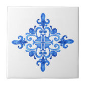 Blue and White Azulejo Kitchen Portuguese Spanish タイル (正面)