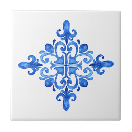 Blue and White Azulejo Portuguese Spanish Kitchen タイル (正面)