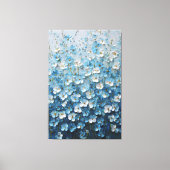 Blue and White Blossoms with Gradient Abstract  キャンバスプリント (正面)