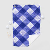 Blue and White Bold Checkered Plaid Design  ゴルフタオル (インサイチュ)