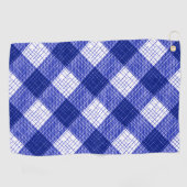 Blue and White Bold Checkered Plaid Design  ゴルフタオル (横)