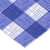 Blue and White Bold Checkered Plaid Design  ショートテーブルランナー (コーナー)