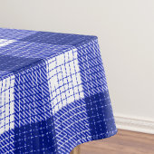 Blue and White Bold Checkered Plaid Design  テーブルクロス