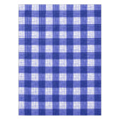 Blue and White Bold Checkered Plaid Design テーブルクロス (正面)