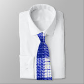 Blue and White Bold Checkered Plaid Design  ネクタイ (タイ)