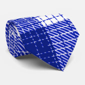 Blue and White Bold Checkered Plaid Design  ネクタイ (ロール)