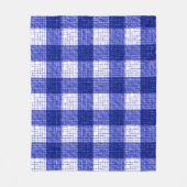 Blue and White Bold Checkered Plaid Design  フリースブランケット (正面)