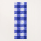 Blue and White Bold Checkered Plaid Design  ヨガマット (裏面)