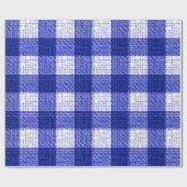 Blue and White Bold Checkered Plaid Design  ラッピングペーパー (フラット)