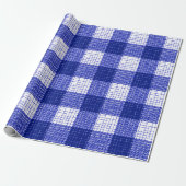 Blue and White Bold Checkered Plaid Design  ラッピングペーパー (アンロールド)