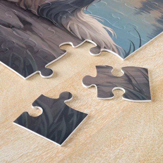 Blue and white Border Collie ジグソーパズル (側面)