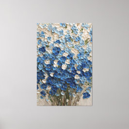 Blue and White Bouquet Floral Abstract Wall Art キャンバスプリント