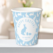 Blue And White Bunny Rabbit Pattern Happy Easter 紙コップ