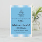 Blue and White Champagne Tower Invitation 招待状 (スタンド正面)