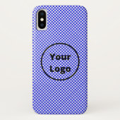 Blue and white checker board pattern Case-Mate iPhoneケース (裏面)