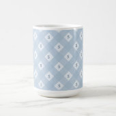Blue and White Checkered Pattern with Initial コーヒーマグカップ (中央)