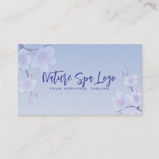 Blue And White Cherry Blossom Nature Spa 名刺 (正面)